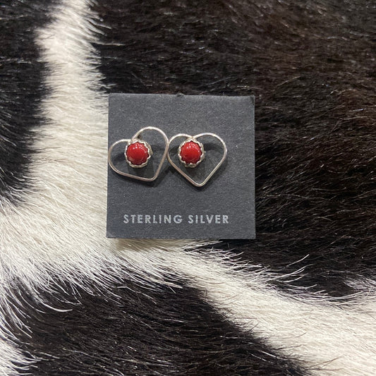 Coral Heart Earrings